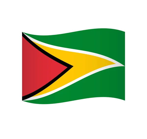 Guyana Flag Simple Wavy Vector Icon Shading — Stock Vector