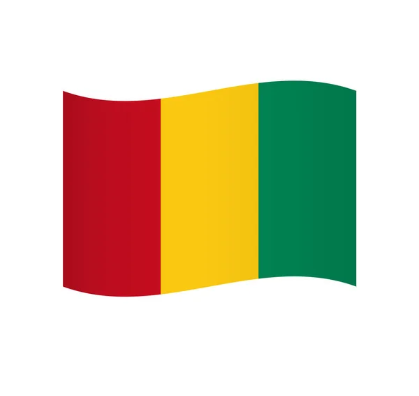 Bandera Guinea Icono Vector Ondulado Simple Con Sombreado — Archivo Imágenes Vectoriales