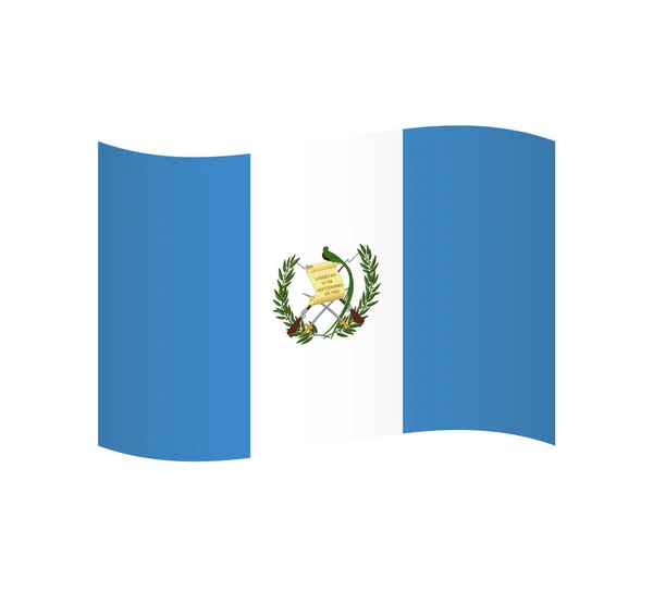 Guatemala Zászló Egyszerű Hullámos Vektor Ikon Árnyékolással — Stock Vector