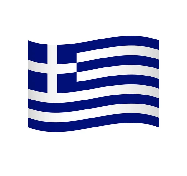 ギリシャの旗 シェーディングとシンプルな波状ベクトルアイコン — ストックベクタ