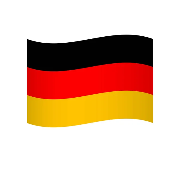 Tyskland Flagga Enkel Vågig Vektor Ikon Med Skuggning — Stock vektor