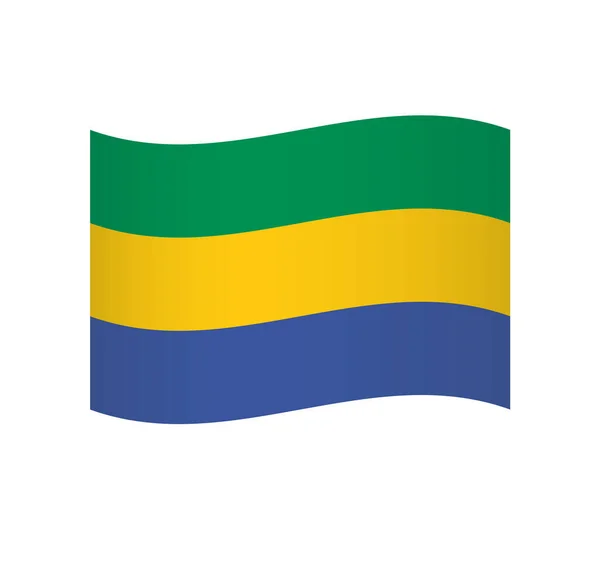 Σημαία Γκαμπόν Απλό Κυματιστό Διανυσματικό Εικονίδιο Σκίαση — Διανυσματικό Αρχείο