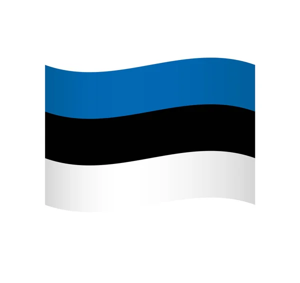 Flaga Estonii Prosta Ikona Wektora Falistego Cieniowaniem — Wektor stockowy