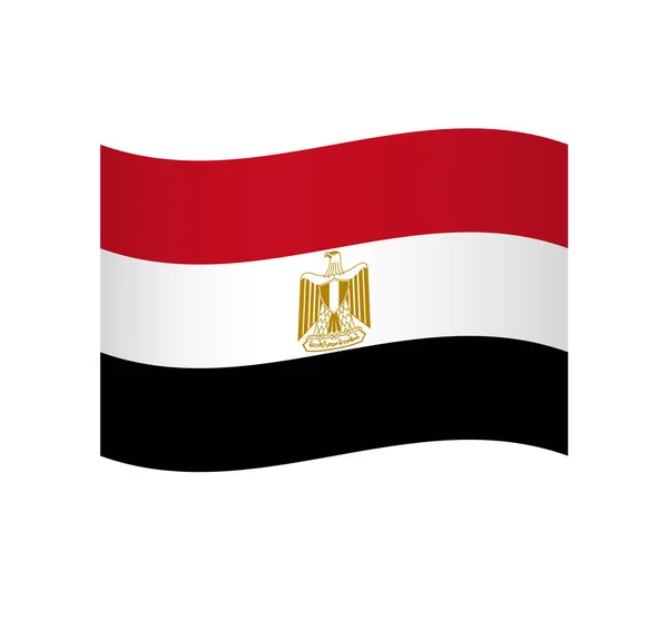 Egitto Bandiera Semplice Icona Vettoriale Ondulata Con Ombreggiatura — Vettoriale Stock