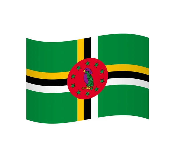 Dominica Flag Simple Wavy Vector Icon Shading — Stock Vector