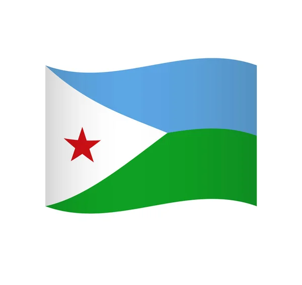 Džibutský Příznak Jednoduchá Vlnitá Vektorová Ikona Stínováním — Stockový vektor