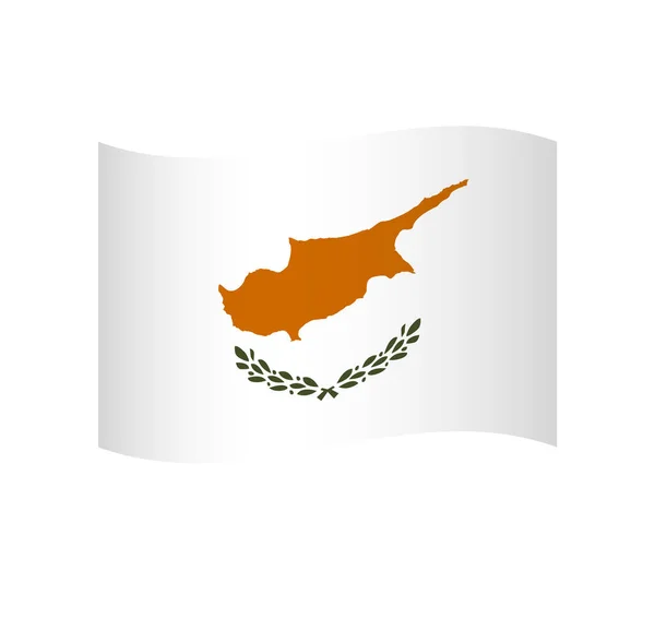 Cipro Bandiera Semplice Icona Vettoriale Ondulata Con Ombreggiatura — Vettoriale Stock