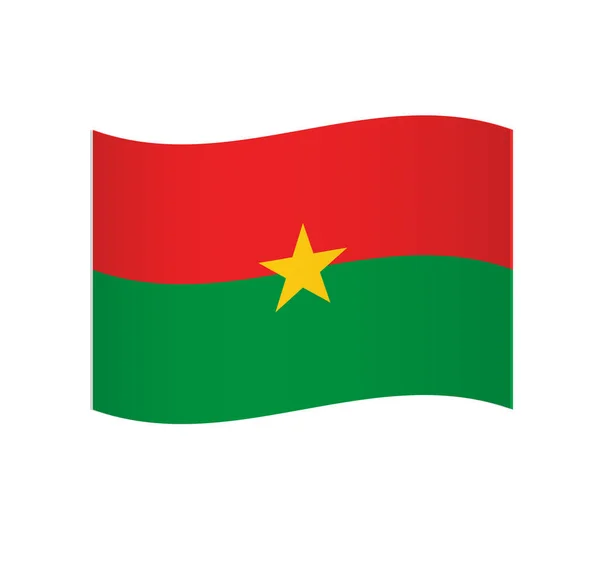 Σημαία Μπουρκίνα Φάσο Απλό Κυματιστό Διανυσματικό Εικονίδιο Σκίαση — Διανυσματικό Αρχείο