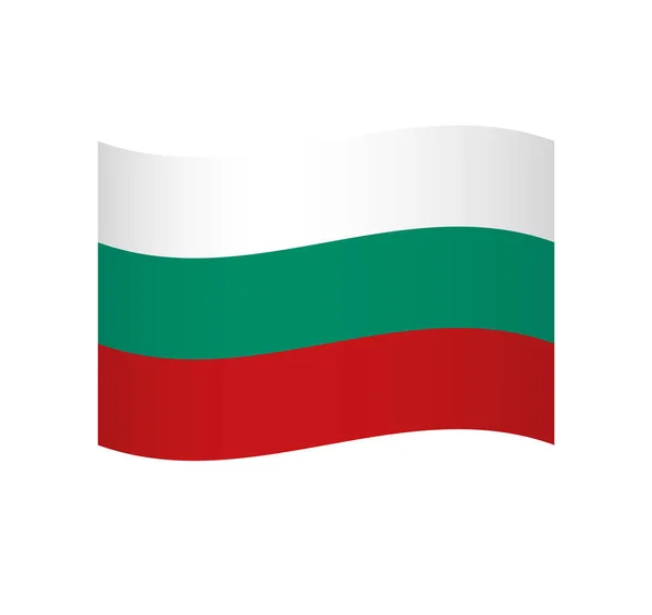 Flaga Bułgarii Prosta Ikona Wektora Falistego Cieniowaniem — Wektor stockowy