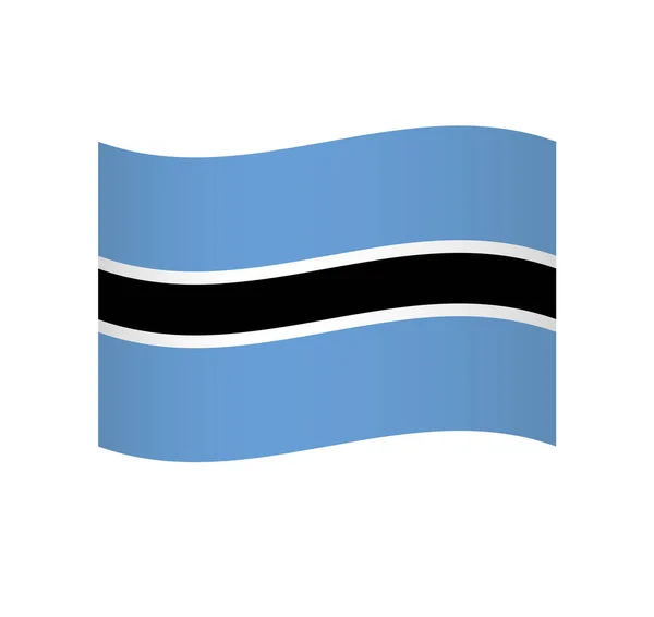 Botswana Flag Simple Wavy Vector Icon Shading — Stock Vector