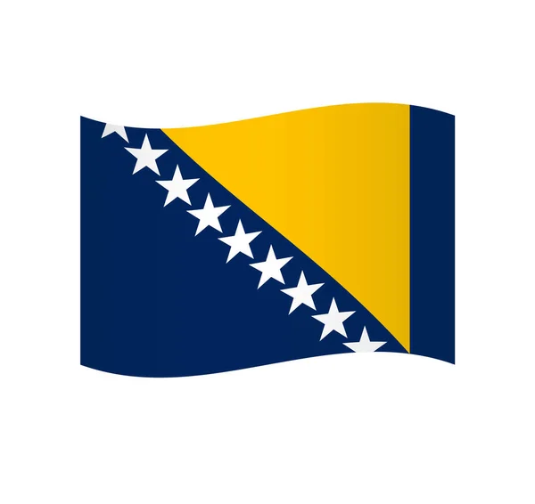 Bosnia Herzegovina Flag Simple Wavy Vector Icon Shading — Stock Vector