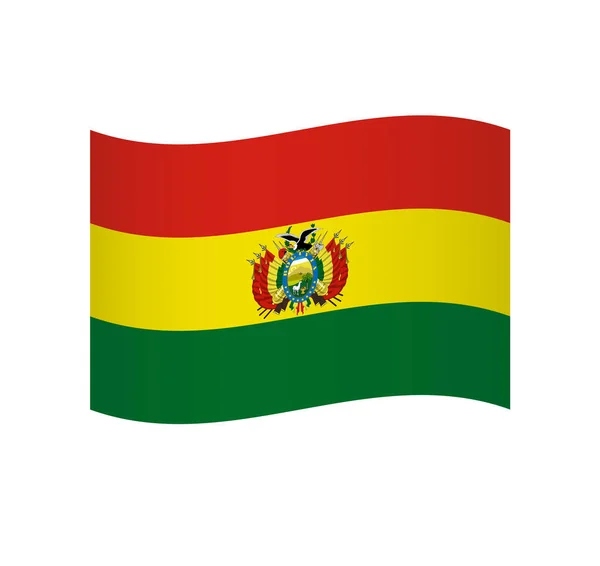 Flaga Boliwii Prosta Ikona Wektora Falistego Cieniowaniem — Wektor stockowy