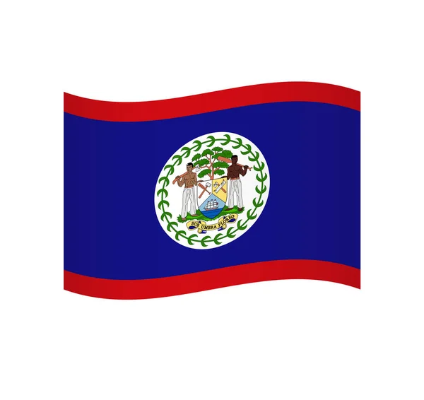 Bandeira Belize Ícone Vetor Ondulado Simples Com Sombreamento — Vetor de Stock