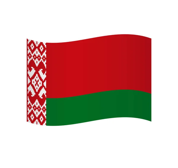 Bandiera Bielorussa Icona Vettoriale Ondulata Semplice Con Ombreggiatura — Vettoriale Stock
