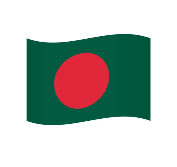 Bandeira Bangladesh Ícone Vetor Ondulado Simples Com Sombreamento — Vetor de Stock