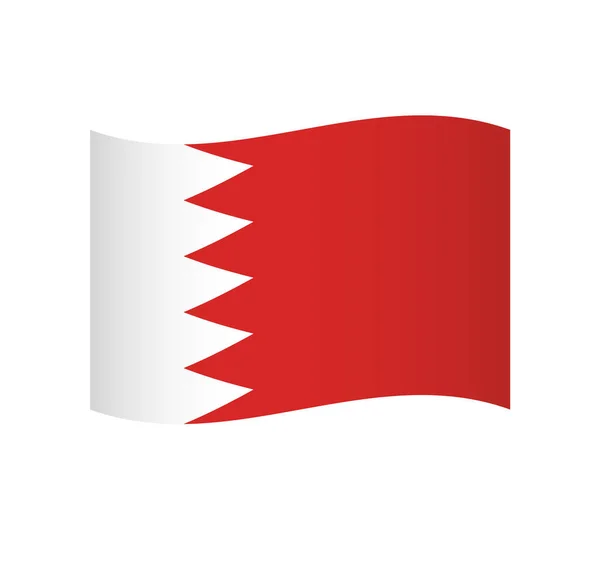 Bandiera Bahrain Semplice Icona Vettoriale Ondulata Con Ombreggiatura — Vettoriale Stock