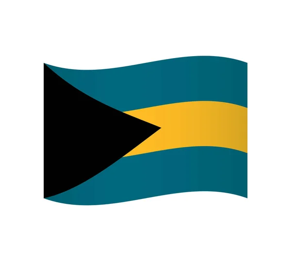 Флаг Багамских Островов Простая Волнистая Векторная Иконка Затенением — стоковый вектор