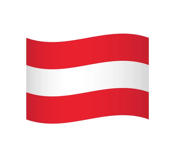 Ausztria Zászló Egyszerű Hullámos Vektor Ikon Árnyékolással — Stock Vector
