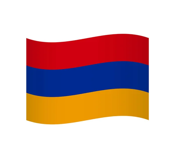 Armenia Flag Simple Wavy Vector Icon Shading — Stock Vector