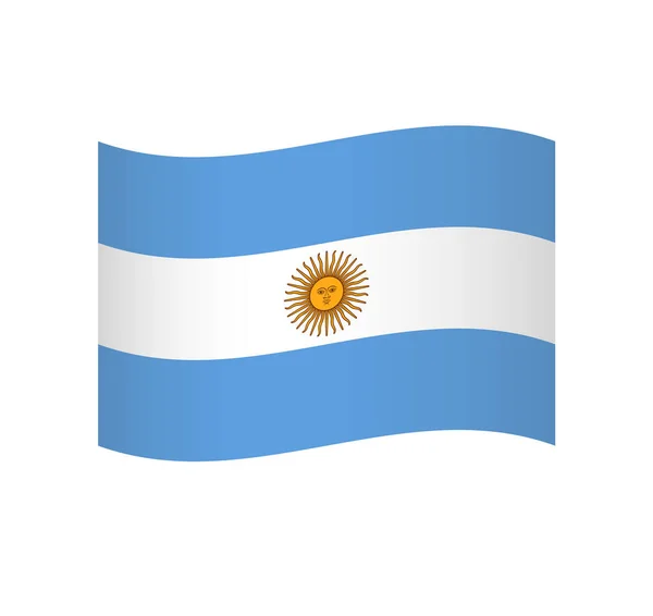 Bandeira Argentina Ícone Vetor Ondulado Simples Com Sombreamento —  Vetores de Stock
