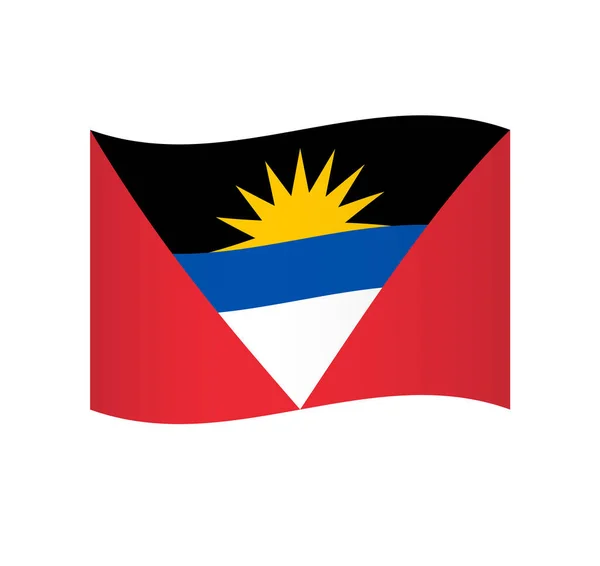 Antigua Barbuda Bandera Icono Vector Ondulado Simple Con Sombreado — Vector de stock