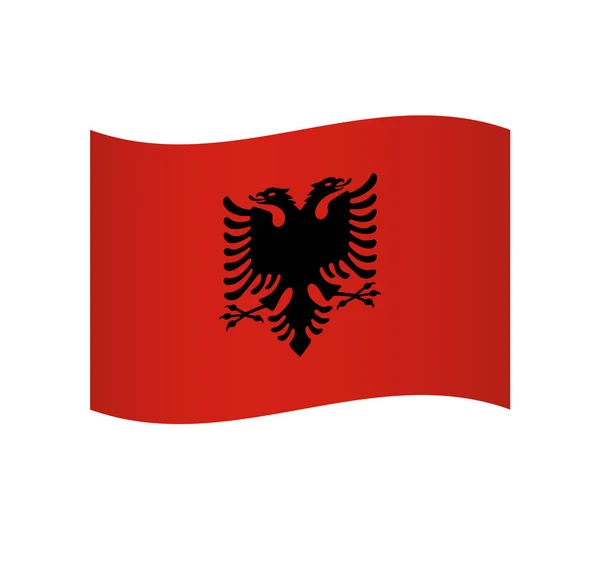 Прапор Албанії Простий Векторний Символ Затіненням — стоковий вектор