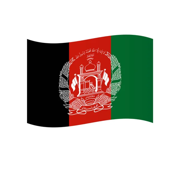 Afghanistan Flagga Enkel Vågig Vektor Ikon Med Skuggning — Stock vektor