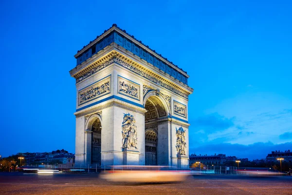 Arco Triunfo Etoile Topo Avenida Champs Elysees Noite Paris França — Fotografia de Stock