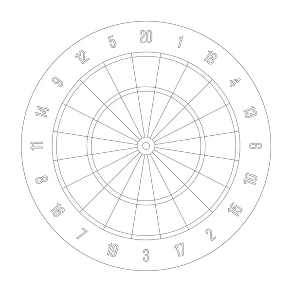 Официальный Дартс Номерами Радиальных Секций Двойные Кольца Тройное Кольцо Внутренний — стоковый вектор