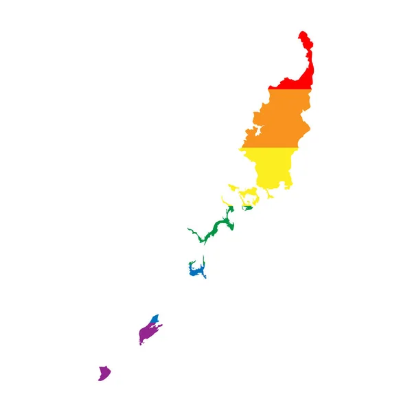 パラオカントリーシルエット 国地図シルエットで虹色のLgbt旗 — ストックベクタ