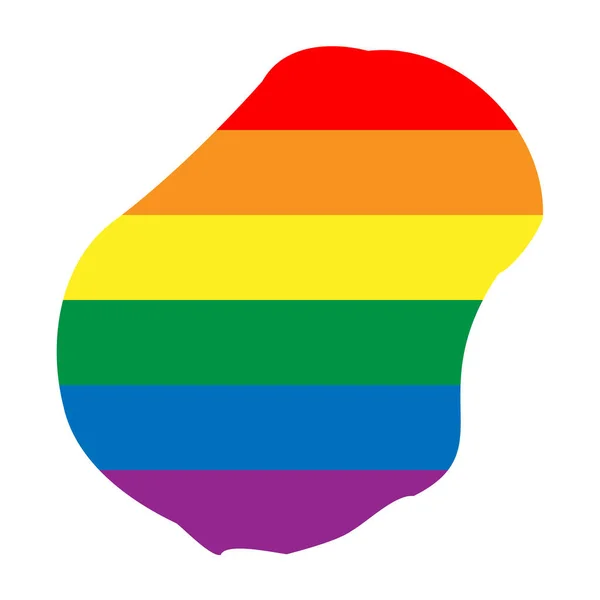 瑙鲁国家概况 Lgbt旗彩虹色的国家地图轮廓 — 图库矢量图片