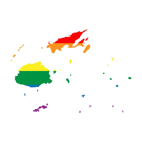 フィジーのシルエット 国地図シルエットで虹色のLgbt旗 — ストックベクタ
