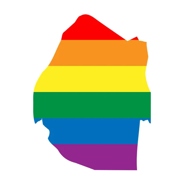 エスタニーカントリーシルエット 国地図シルエットで虹色のLgbt旗 — ストックベクタ