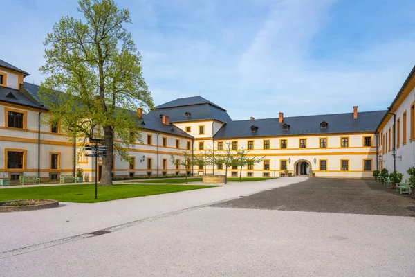 stock image Courtyard of Kuks baroque hospital complex on sunny summer day