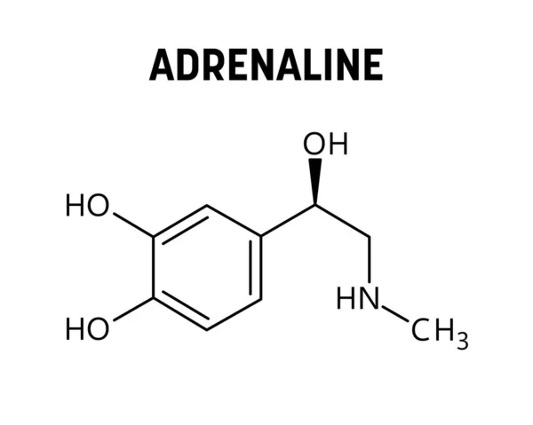 Estructura Molecular Adrenalina Adrenalina Epinefrina Una Hormona Medicamento Que Regula — Vector de stock