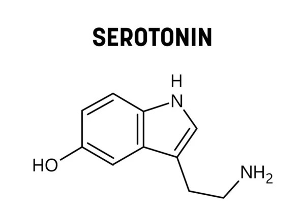 Estructura Molecular Serotonina Serotonina Neurotransmisor Monoamínico Que Modula Estado Ánimo — Vector de stock