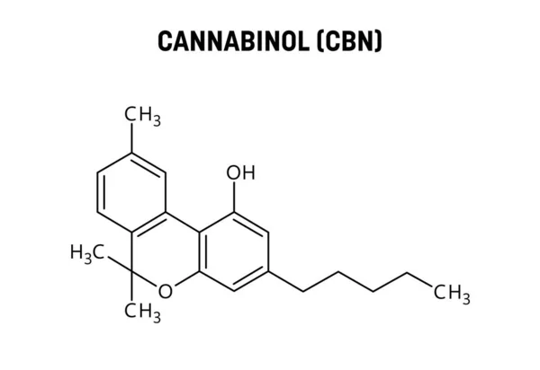 Cannabinol Oder Cbn Molekulare Struktur Cannabinol Ist Ein Leicht Psychoaktives — Stockvektor