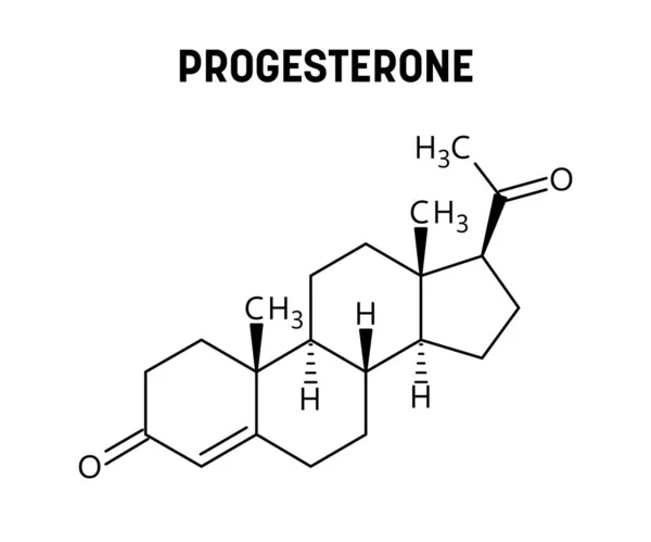 Estructura Molecular Progesterona Progesterona Esteroide Endógeno Una Hormona Sexual Progestógena — Vector de stock