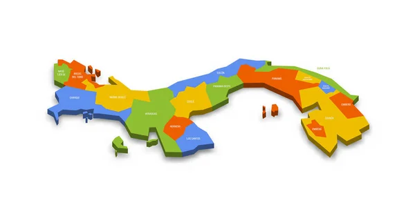 Panama Carte Politique Des Divisions Administratives Provinces Carte Vectorielle Colorée — Image vectorielle