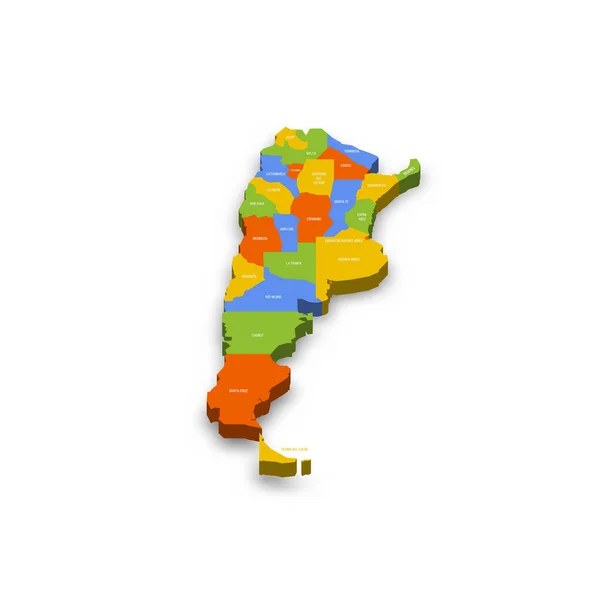 Carte Politique Argentine Des Divisions Administratives Provinces Ville Autonome Buenos — Image vectorielle