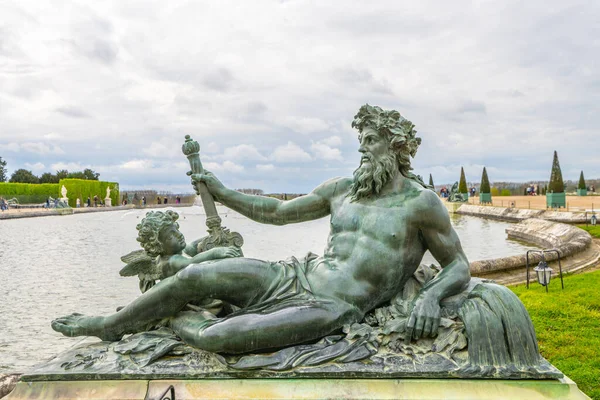 Rhone Socha Vodní Zahradě Zahradách Versailles Zámek Versailles Paříže Francie — Stock fotografie