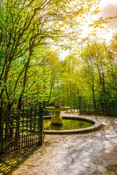 ヴェルサイユ庭園のいくつかの林の交差点にある小さな噴水 フランスの近くのシャトー ヴェルサイユ — ストック写真