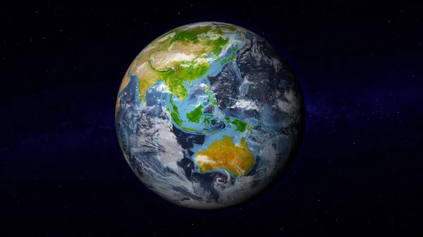 Globo Terra Realista Focado Sudeste Asiático África Lado Dia Terra — Fotografia de Stock