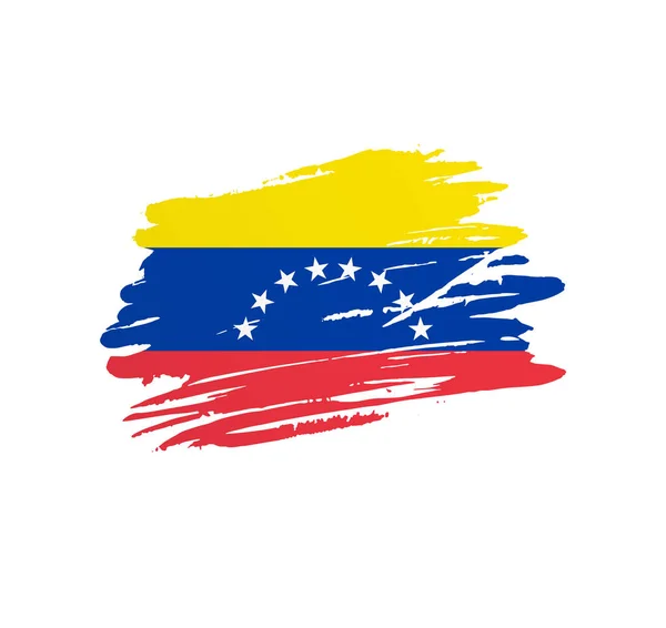 Venezuela Flag Nation Vector Country Flag Trextured Grunge Scratchy Brush — Stock Vector