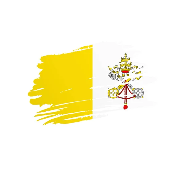 バチカン市国の旗 全国ベクトルの国の旗は グランジスクラッチブラシストロークでトレキュア — ストックベクタ