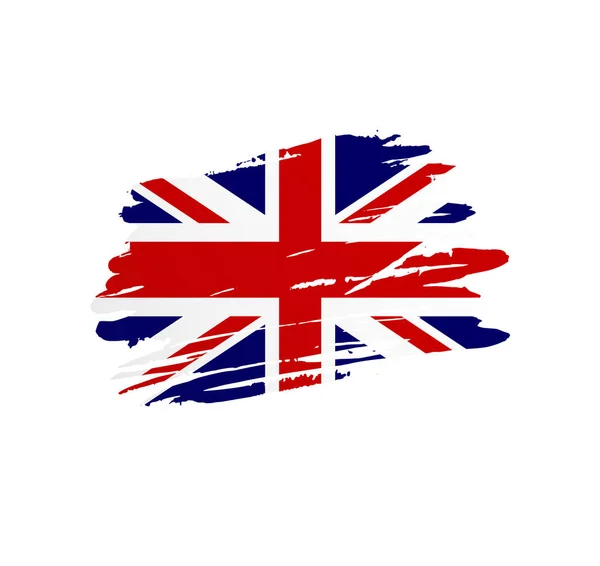 英国と北アイルランドの国旗 国家ベクトルの国の旗は グランジ スクラッチブラシストロークでトレキュレート — ストックベクタ
