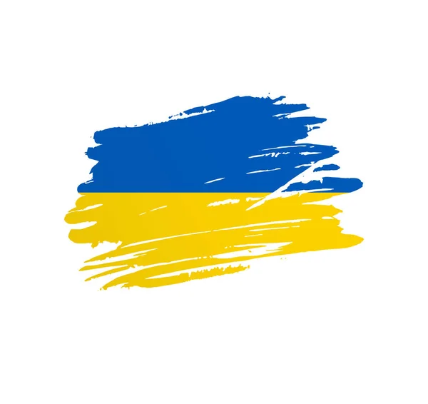 Ukraine Flagge Nation Vektor Länderfahne Zittert Grunge Kratzigen Pinselstrich — Stockvektor