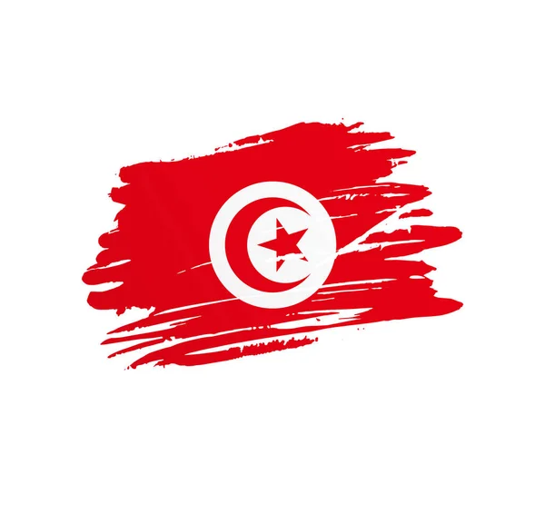 Bandera Túnez Bandera Del País Vector Nación Trextured Grunge Golpe — Vector de stock