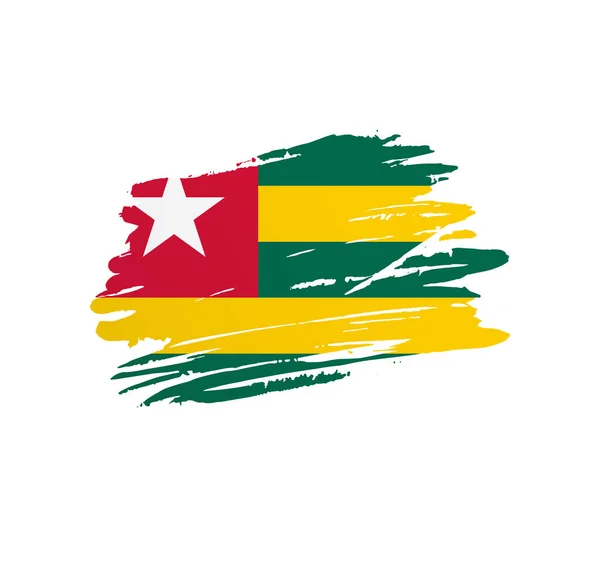 Togo Flagge Nation Vektor Länderflagge Zittert Grunge Kratzigen Pinselstrich — Stockvektor