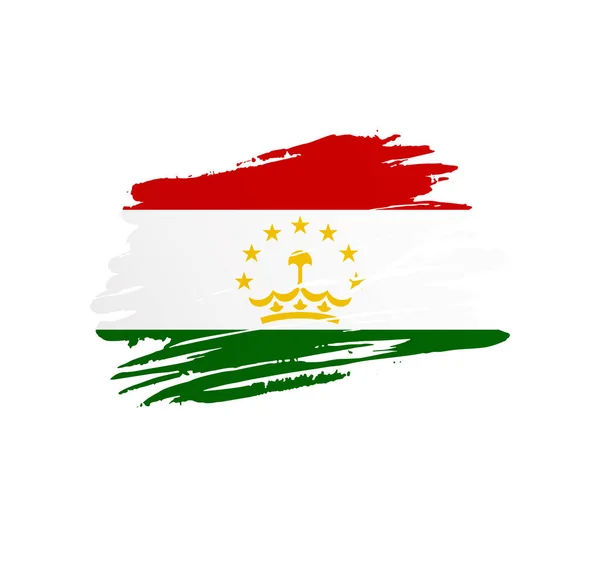Флаг Таджикистана Векторный Флаг Страны Развеянный Гигантским Штрихом Кисти — стоковый вектор